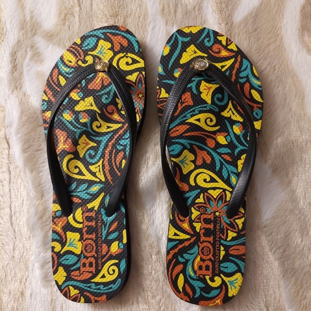 Born Multicolor Patterned Flip Flops